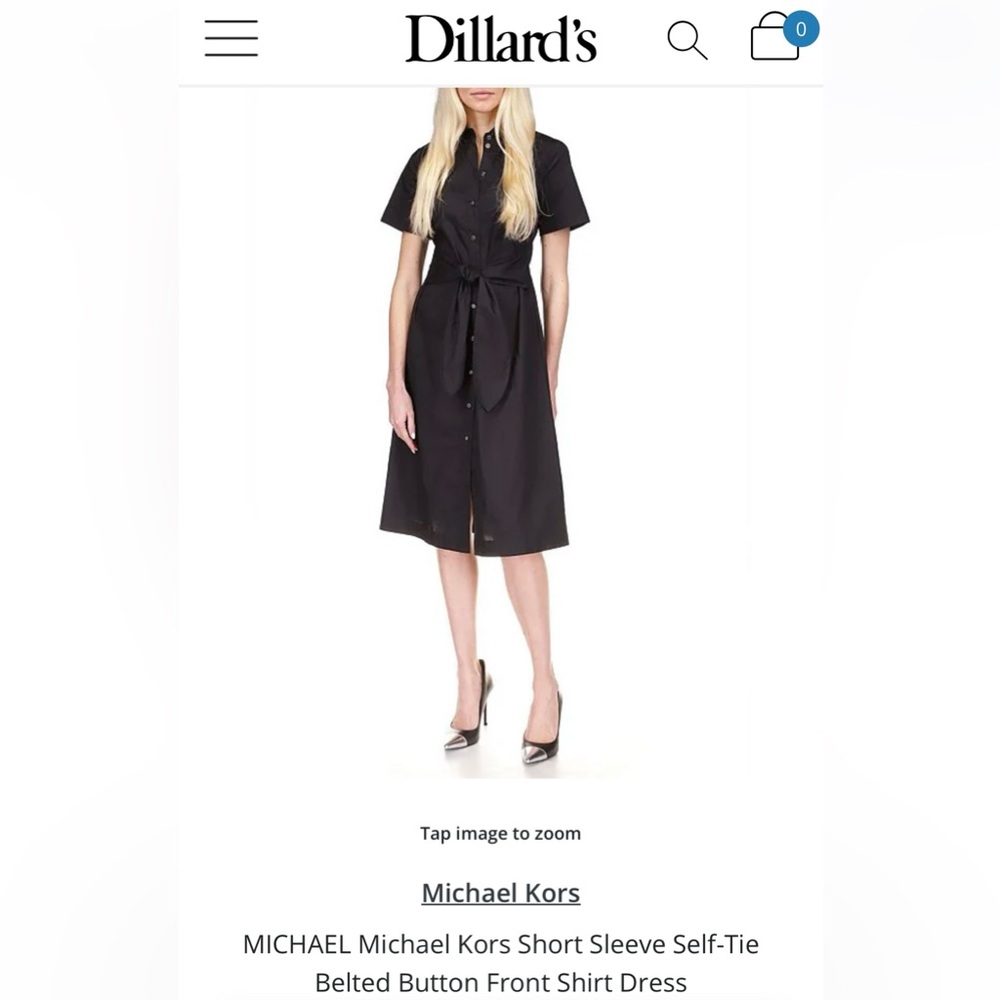 Michael Kors Black Short Sleeve Shirt Dress